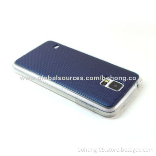 TPU Cases for iPhone, Samsung S5, TPU Sides, Texture PC Back, Various Colors Available